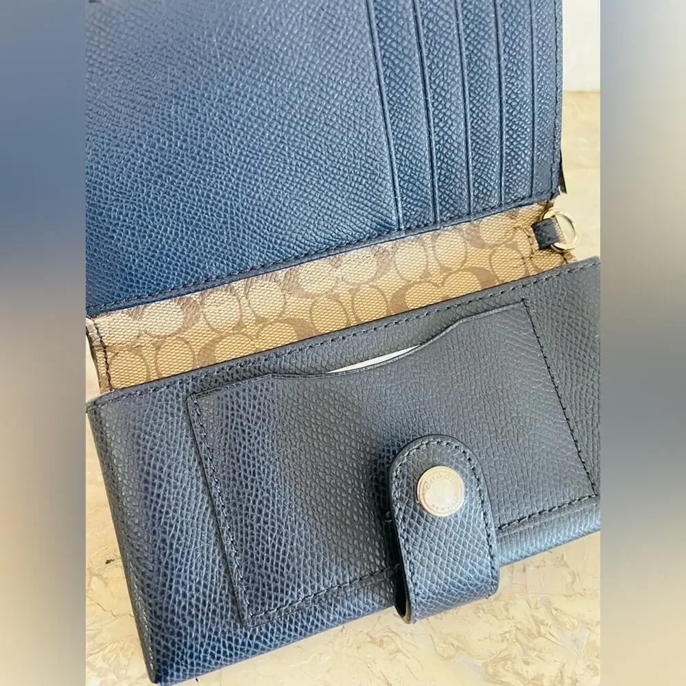 bundle  2 pc of Coach Black Wallet and Keychain Set